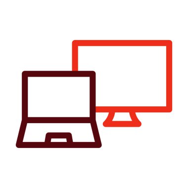 Kişisel ve Ticari Kullanım İçin Çoklu Ekran Kalın Satır İki Renk Simgesi