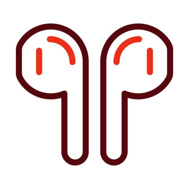 Kişisel ve Ticari Kullanım İçin Kulaklık Kalın Çizgisi İki Renk Simgesi