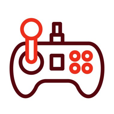 Kişisel ve ticari kullanım için Oyun Vektörü Kalın Çizgisi İki Renk Simgesi