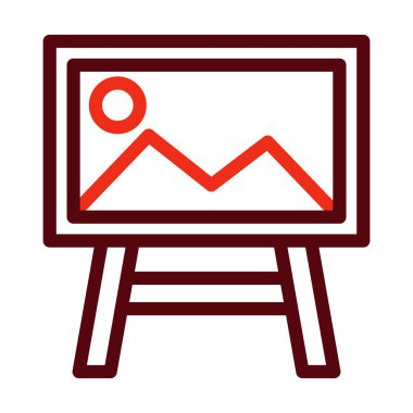 Kişisel ve Ticari Kullanım İçin Boyama Kalın Çizgisi İki Renk Simgesi