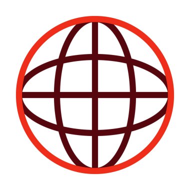 Kişisel ve Ticari Kullanım İçin Küresel Ağ Vektörü Kalın Çizgi İki Renk Simgeleri