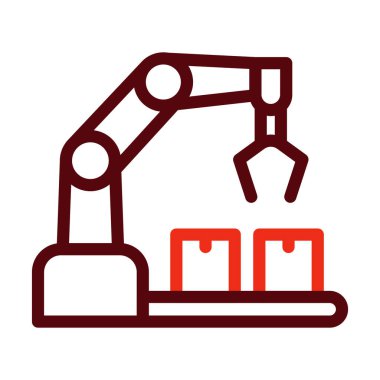 Robot Kol Kalın Çizgisi Kişisel ve Ticari Kullanım İçin İki Renk Simgesi