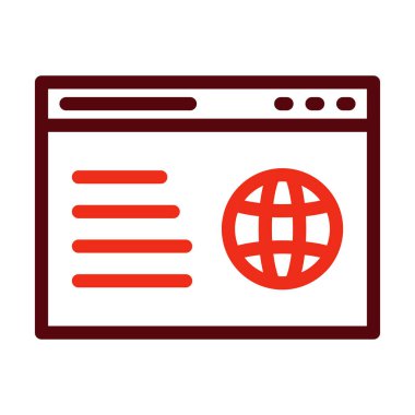 Kişisel ve ticari kullanım için Web Sitesi Vektör Kalın Çizgisi İki Renk Simgesi