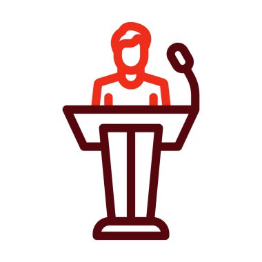 Kişisel ve ticari kullanım için Konuşma Vektörü Kalın Satırı İki Renk Simgesi