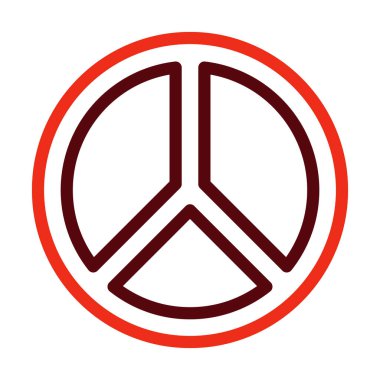 Barış Vektörü Kalın Çizgi Kişisel ve Ticari Kullanım İçin İki Renk Simgesi