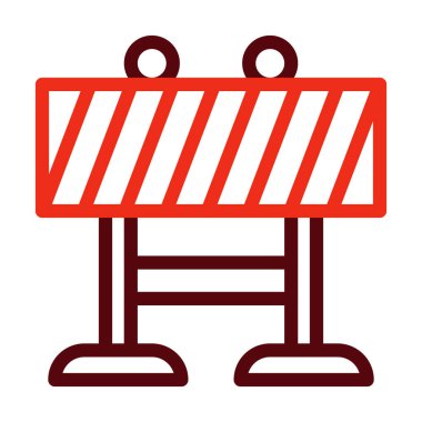 Kişisel ve ticari kullanım için Bariyer Vektör Kalın Çizgisi İki Renk Simgesi