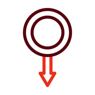 Kadın Vektör Kalın Çizgisi Kişisel ve Ticari Kullanım İçin İki Renk Simgesi