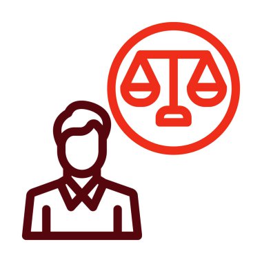 Kişisel ve ticari kullanım için Vektör Kalın Çizgisi İki Renk Simgesi Düşünme