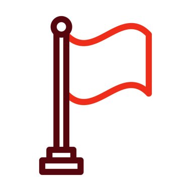 Kişisel ve ticari kullanım için Bayrak Vektörü Kalın Çizgisi İki Renk Simgesi