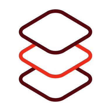 Kişisel ve Ticari Kullanım İçin Katman Vektör Kalın Çizgisi İki Renk Simgesi