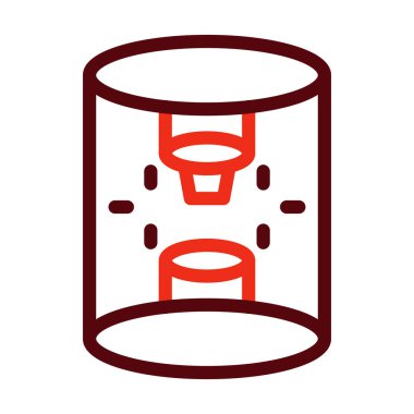 Ark Yöntemi Kalın Çizgi İki Renk Simgesi Kişisel ve Ticari Kullanım İçin