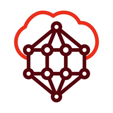 Kişisel ve ticari kullanım için Nano Bulut Kalın Çizgisi İki Renk Simgesi