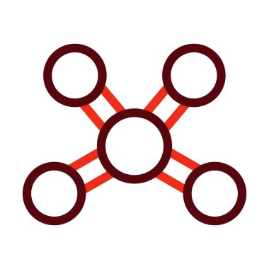 Kişisel ve Ticari Kullanım İçin Molekül Vektör Kalın Çizgisi İki Renk Simgesi