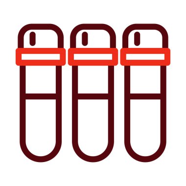 Kişisel ve ticari kullanım için Test Tüpü Kalın Çizgisi İki Renk Simgesi