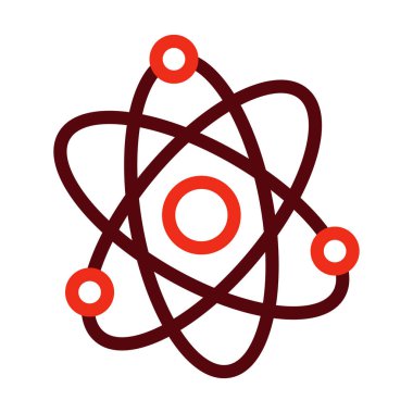 Kişisel ve ticari kullanım için Atom Vektörü Kalın Çizgisi İki Renk Simgesi