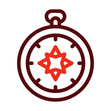 Kişisel ve ticari kullanım için Pusula Vektör Kalın Çizgisi İki Renk Simgesi