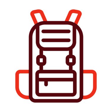 Kişisel ve ticari kullanım için Sırt Çantası Vektör Kalın Çizgisi İki Renk Simgesi