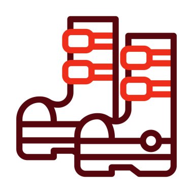 Kişisel ve Ticari Kullanım İçin Uzay Çizmeleri Kalın Çizgisi İki Renk Simgesi