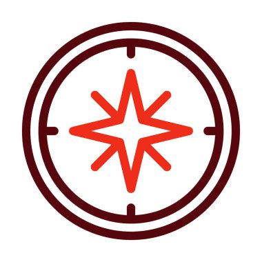 Kişisel ve ticari kullanım için Pusula Vektör Kalın Çizgisi İki Renk Simgesi