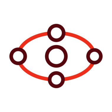 Kişisel ve ticari kullanım için Yörünge Vektör Kalın Çizgisi İki Renk Simgesi