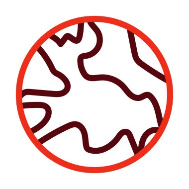 Kişisel ve ticari kullanım için Dünya Vektör Kalın Çizgisi İki Renk Simgesi