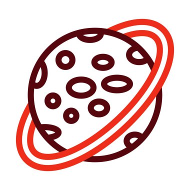 Satürn Halkası Vektör Kalın Çizgisi Kişisel ve Ticari Kullanım İçin İki Renk Simgesi