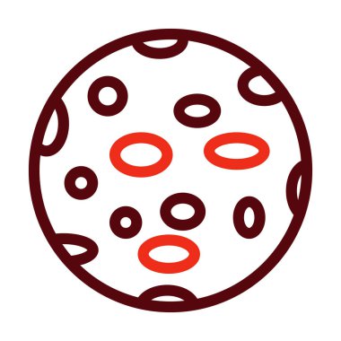 Kişisel ve ticari kullanım için Ay Vektörü Kalın Çizgisi İki Renk Simgesi