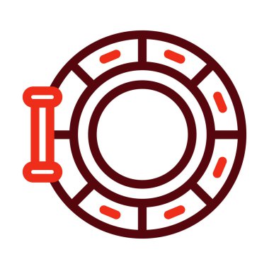 Kişisel ve Ticari Kullanım İçin Porthole Vektör Kalın Çizgisi İki Renk Simgesi