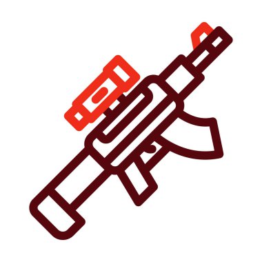 Kişisel ve ticari kullanım için Hafif Makineli Tüfek Kalın Çizgi İki Renk Simgeleri