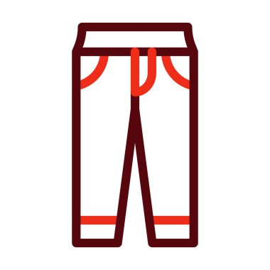 Kişisel ve Ticari Kullanım İçin Pantolon Vektör Kalın Çizgisi İki Renk Simgesi