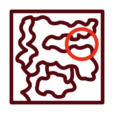 Kişisel ve ticari kullanım için Kırmızı Bölge Vektör Kalın Çizgi İki Renk Simgesi