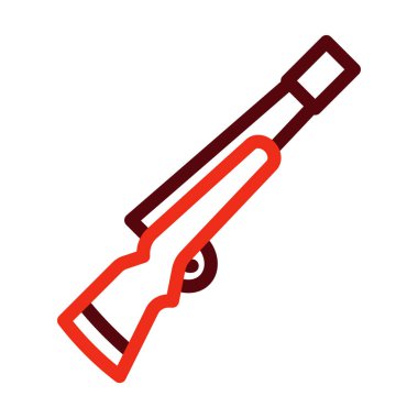 Kişisel ve ticari kullanım için Tüfek Vektör Kalın Çizgisi İki Renk Simgesi