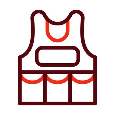 Vücut Zırhı Kalın Çizgisi Kişisel ve Ticari Kullanım İçin İki Renk Simgesi