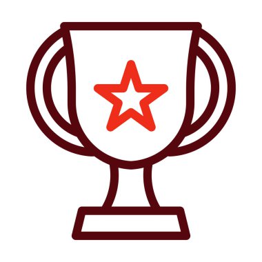 Şampiyon Vektör Kalın Çizgi Kişisel ve Ticari Kullanım İçin İki Renk Simgesi