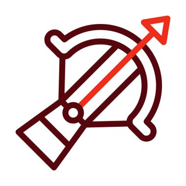 Yaylı Yay Vektör Kalın Çizgisi Kişisel ve Ticari Kullanım İçin İki Renk Simgesi