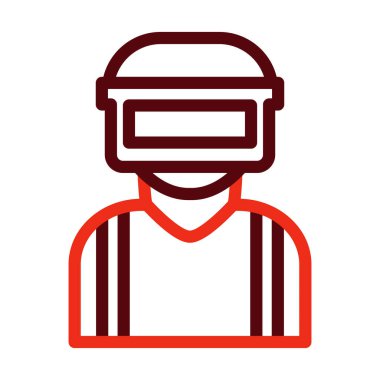 Kişisel ve ticari kullanım için Oyuncu Vektör Kalın Çizgisi İki Renk Simgesi