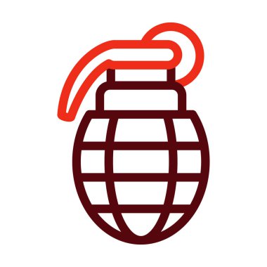 Kişisel ve Ticari Kullanım İçin El Bombası Kalın Çizgisi İki Renk Simgesi