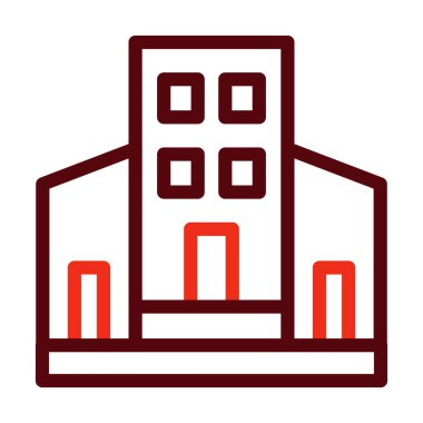 Kişisel ve Ticari Kullanım İçin Ana Kurum Vektörü Kalın Çizgi İki Renk Simgeleri