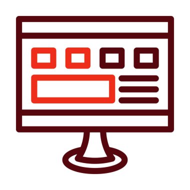 Kişisel ve ticari kullanım için Karşılıklı Web Tasarım Kalın Çizgi İki Renk Simgeleri