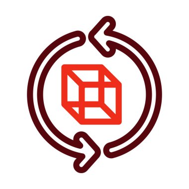 Kişisel ve ticari kullanım için Tekrarlama Vektörü Kalın Çizgi İki Renk Simgeleri