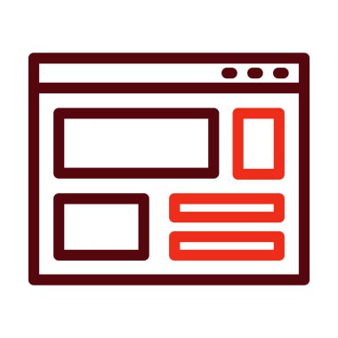 Kişisel ve Ticari Kullanım İçin Mockup Vektör Kalın Çizgi İki Renk Simgeleri