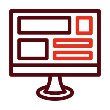 Kişisel ve ticari kullanım için Prototip Vektör Kalın Çizgisi İki Renk Simgesi