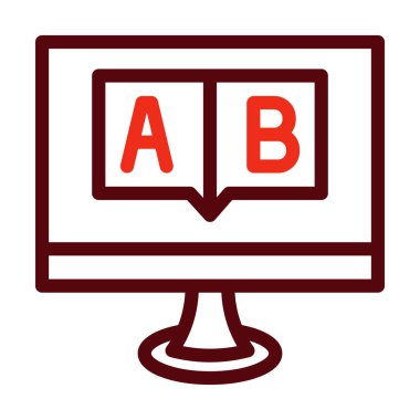 A / B Vektör Kalın Çizgisi Kişisel ve Ticari Kullanım İçin İki Renk Simgesi Testi