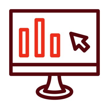 Kişisel ve Ticari Kullanım İçin Tıklama Akımı Analiz Vektörü Kalın Çizgi İki Renk Simgesi