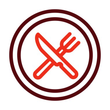 Restoran Vektör Kalın Çizgisi Kişisel ve Ticari Kullanım İçin İki Renk Simgesi