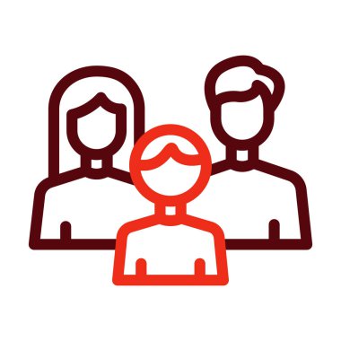 Kişisel ve ticari kullanım için Aile Vektörü Kalın Çizgisi İki Renk Simgesi