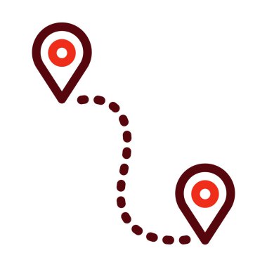 Kişisel ve ticari kullanım için hedef vektör kalınlığı iki renk simgesi