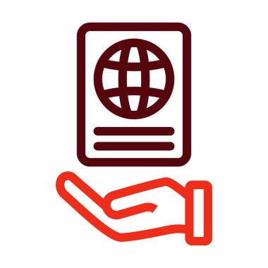 Kişisel ve ticari kullanım için Pasaport Vektörü Kalın Çizgisi İki Renk Simgesi