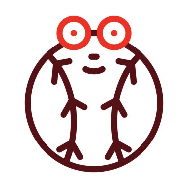 Kişisel ve ticari kullanım için Maskot Vektör Kalın Çizgisi İki Renk Simgesi