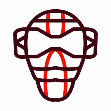 Kişisel ve Ticari Kullanım İçin Maske Vektörü Kalın Çizgisi İki Renk Simgesi